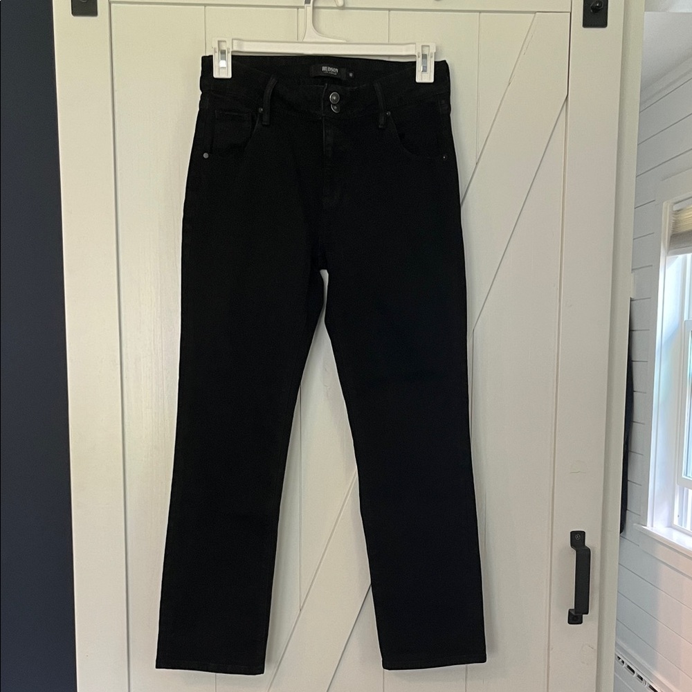 Hudson Jeans Black Straight-Leg Women's Jeans Size 10. Flattering & Stylish! 🖤